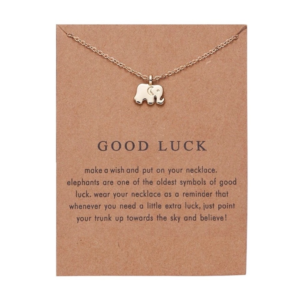 ‼️3/$30 Boho Good Luck Elephant Gold Wish Necklace - Picture 1 of 3